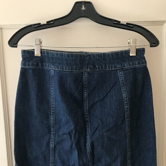 Madewell | Denim Seamed Button-Front Skirt (Size 26) - Picture 7 of 11